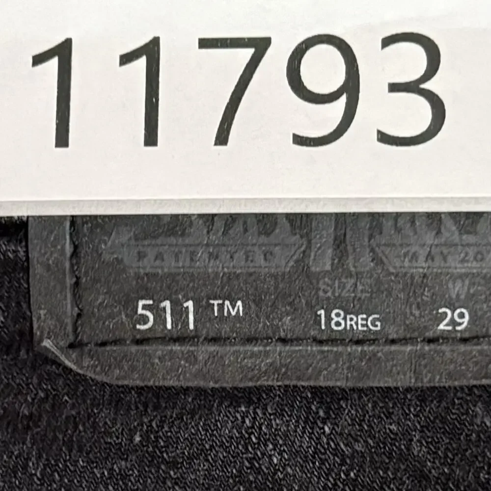 Levi’s Boys Jeans 511 Slim Stretch Denim Black Gray Wash Youth 18 Regular